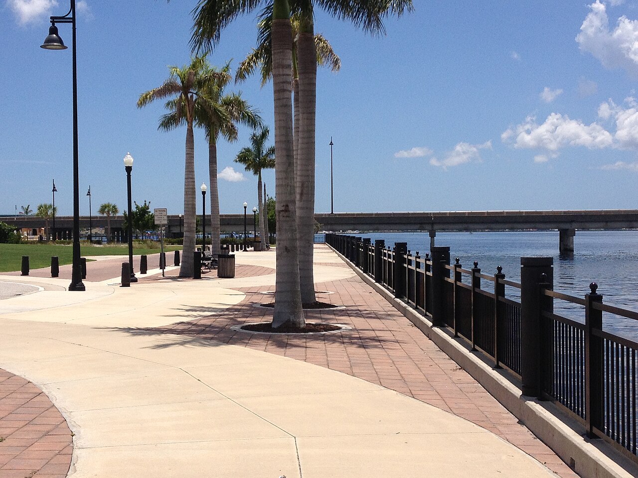Punta Gorda Harborwalk beside the Peace River in Florida
