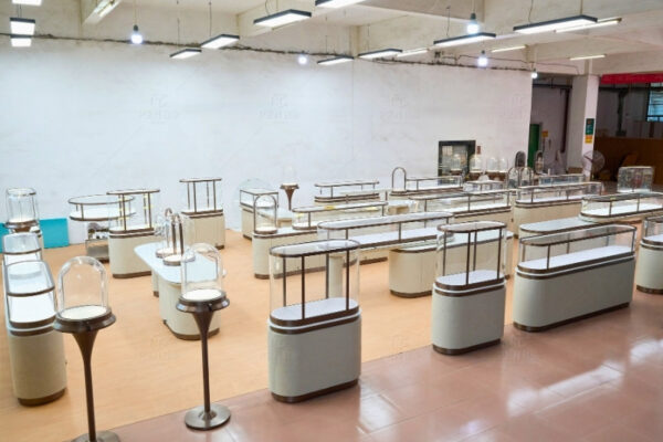 Luxury jewelry store display cases